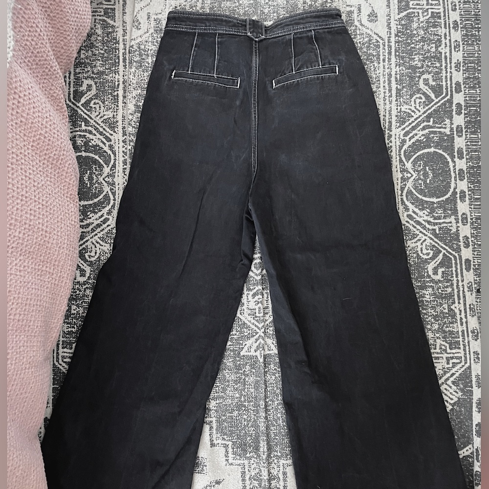 NWOT Urban Outfitters Black Leroy Wide Leg Pintuck High Waisted Jean: Size 27 - Picture 3 of 5